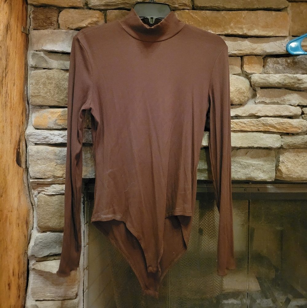 💰⏳️Cider Brown Ribbed Bodysuit Size XL